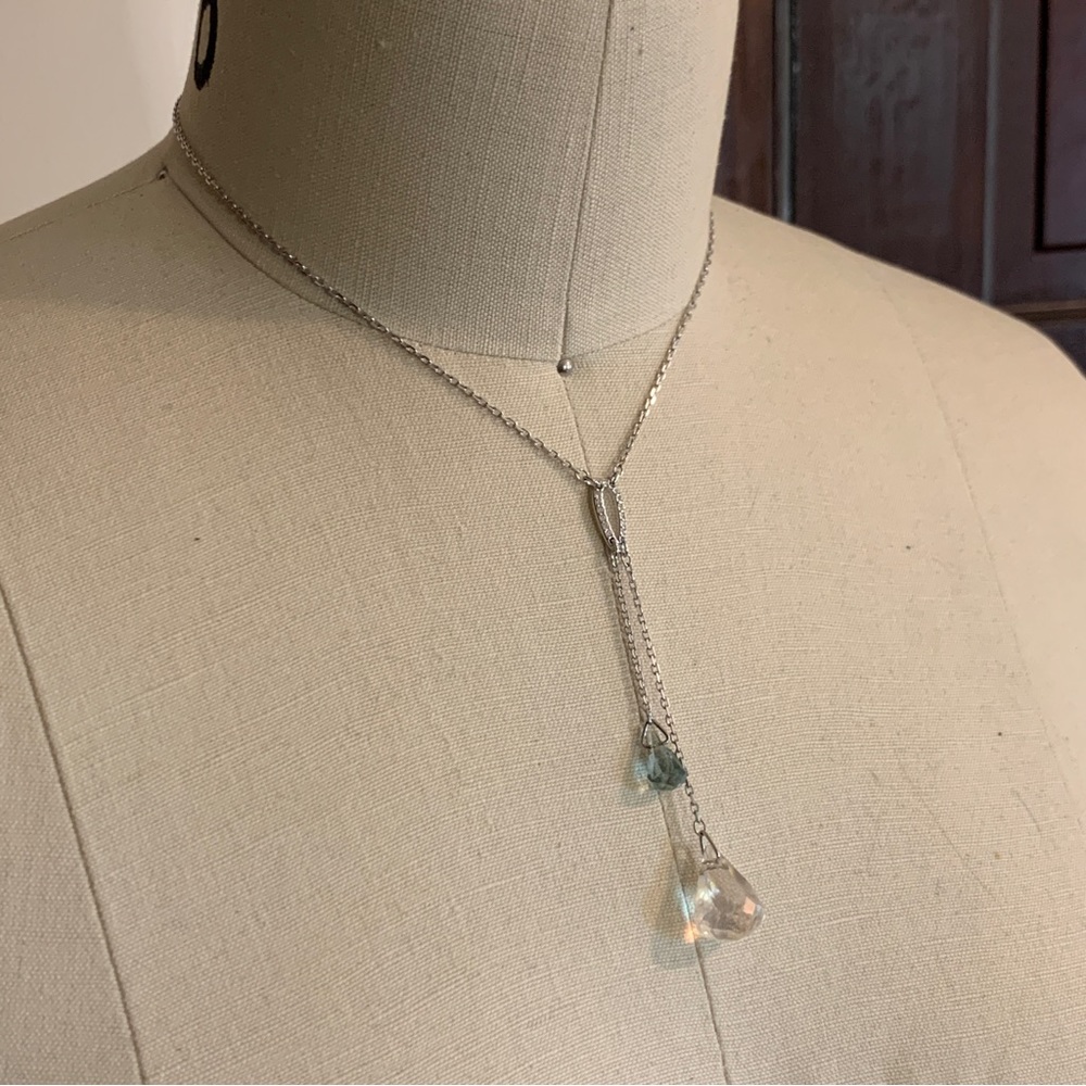 Rhinestone lariat necklace